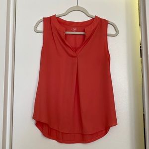 Petite coral chiffon tank